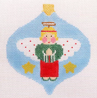 Kathy Schenkel Designs – Angel in Green and Red Bauble
