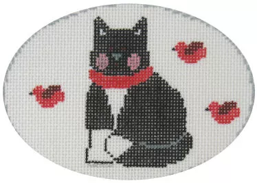 Kathy Schenkel Designs- Black Cat Oval