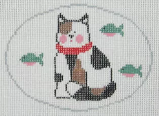 Kathy Schenkel Designs – Calico Cat Oval