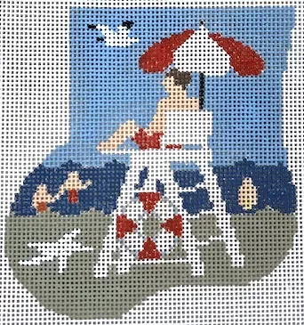 Kathy Schenkel Designs – Lifeguard Mini Sock with Beachball
