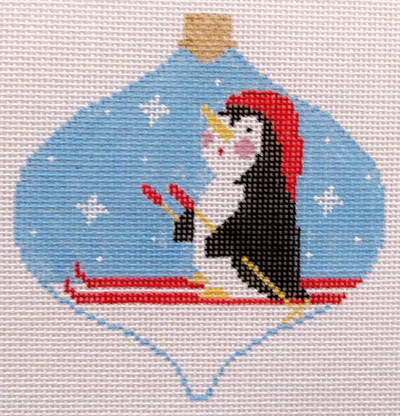 Kathy Schenkel Designs – Skiing Penguin Bauble