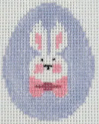 Kathy Schenkel Designs- Small Egg, Periwinkle w/Bunny Face