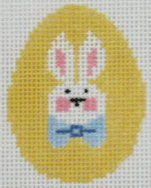 Kathy Schenkel Designs – Small Egg, Yellow w/Bunny Face