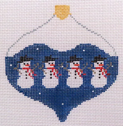 Kathy Schenkel Designs – Snowmen on Blue Bauble