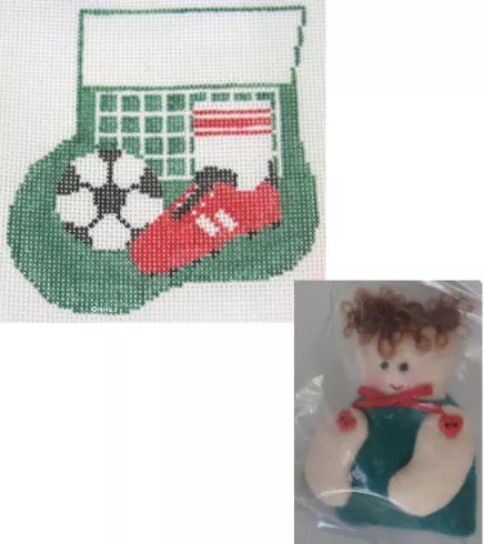 Kathy Schenkel Designs – Soccer Mini Sock w/Sports Kid
