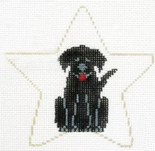 Kathy Schenkel Designs – Star Ornament, Black Lab