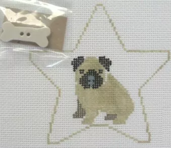 Kathy Schenkel Designs – Star Ornament, Pug