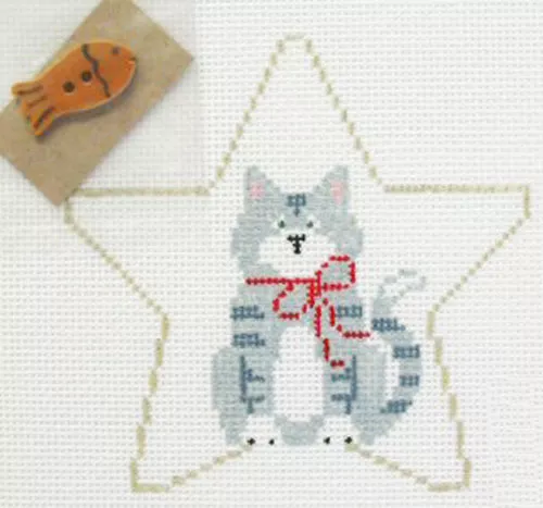 Kathy Schenkel Designs – Star Ornament, Tabby Cat