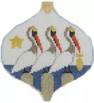 Kathy Schenkel Designs – Three Pelicans Bauble