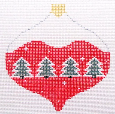 Kathy Schenkel Designs – Trees on Red Bauble