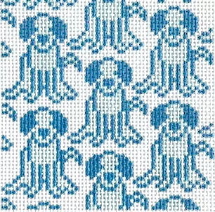 KCN Designers – Blue Dog Pattern Square