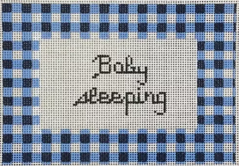 KCN Designers – Gingham Baby Sleeping – Blue