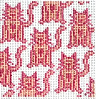 KCN Designers – Pink Cat Pattern Square
