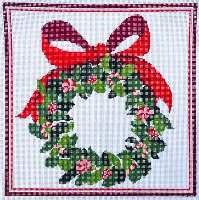 KCN Designers – Red Candy Wreath Pillow
