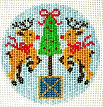 KCN Designers – Rudolph with Topiary on Blue