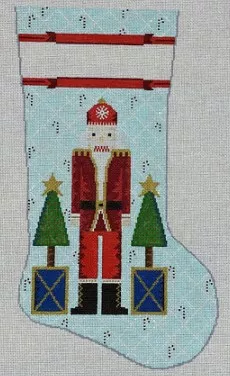 KCN Designers – Single Nutcracker with Stars on Blue Stocking