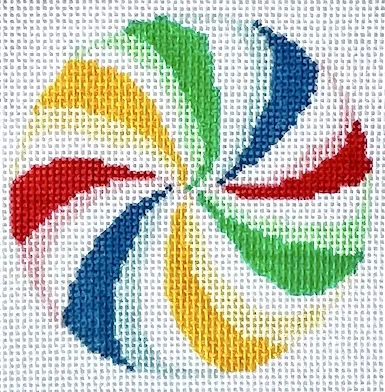 KCN Needlepoint – Rainbow Peppermint Round