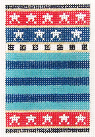 Kelly Clark Needlepoint – Blue Stripes Firecracker