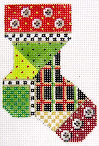 Kelly Clark Needlepoint – Crazy Quilt Micro Sock