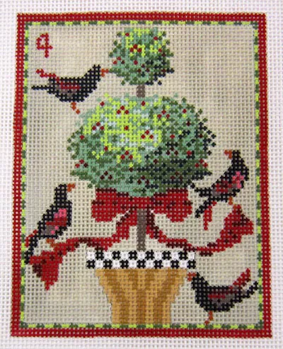 Kelly Clark Needlepoint – Four Calling Birds