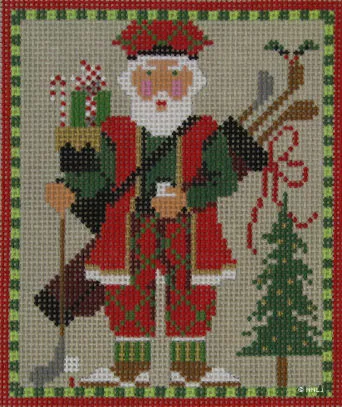 Kelly Clark Needlepoint – Golfer Claus