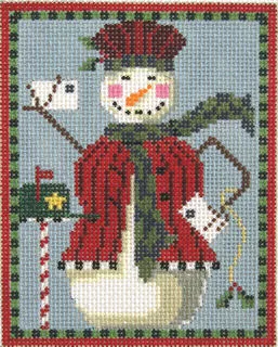 Kelly Clark Needlepoint – Mailman the Snowman