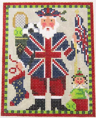 Kelly Clark Needlepoint – Mini British Union Jack Santa
