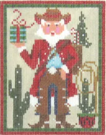 Kelly Clark Needlepoint – Mini Santa, Cowboy