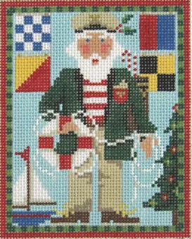 Kelly Clark Needlepoint – Mini Santa, Sailing