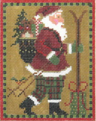 Kelly Clark Needlepoint– Mini Skiing Santa