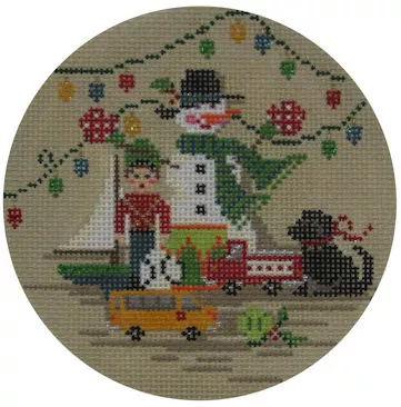 Kelly Clark Needlepoint – Ornament, Puppy Dog Tails