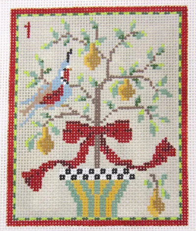 Kelly Clark Needlepoint – Partridge in a Pear Tree