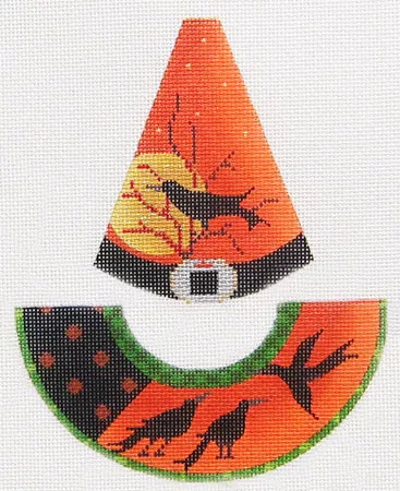 Kelly Clark Needlepoint – Raven Flies Witch Hat