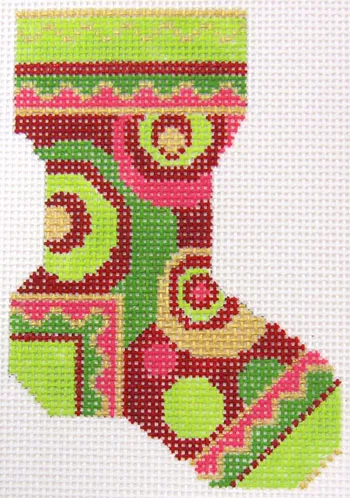 Kelly Clark Needlepoint – Red Fiesta Sock
