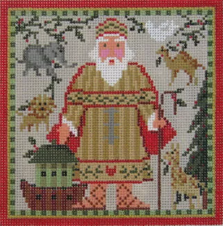 Kelly Clark Needlepoint – Santa Noah & Ark