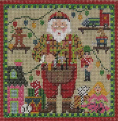 Kelly Clark Needlepoint – Santa’s Workshop Square