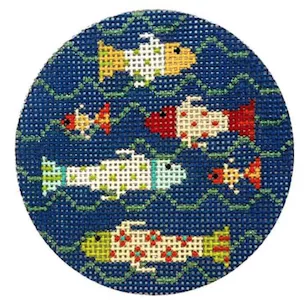 Kelly Clark Needlepoint – School of Fish