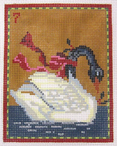 Kelly Clark Needlepoint – Seven Swans a-Swimming