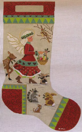 Kelly Clark Needlepoint – Stocking, Woodland Angel