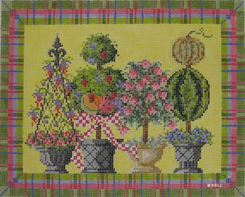 Kelly Clark Needlepoint- Summertime Topiaries