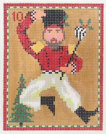 Kelly Clark Needlepoint – Ten Lords-a-Leaping