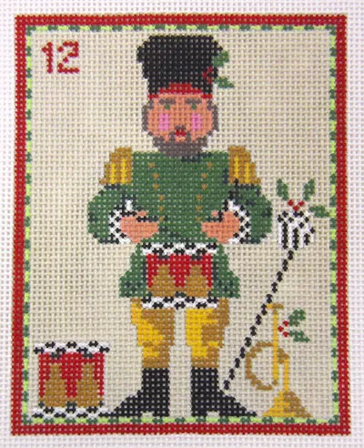 Kelly Clark Needlepoint – Twelve Drummers Drumming