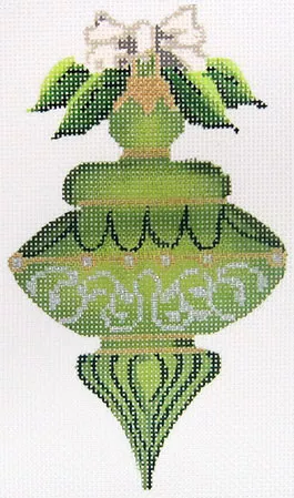 Kelly Clark Needlepoint – Victorian Heritage Ornament, August Peridot