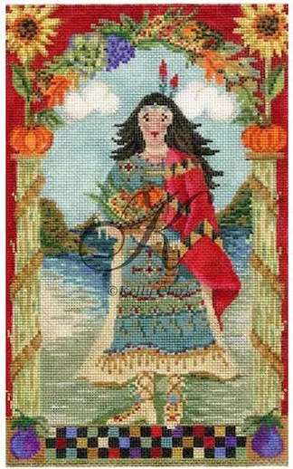Kelly Clark Needlepoint – Wampanoag Indian Squaw