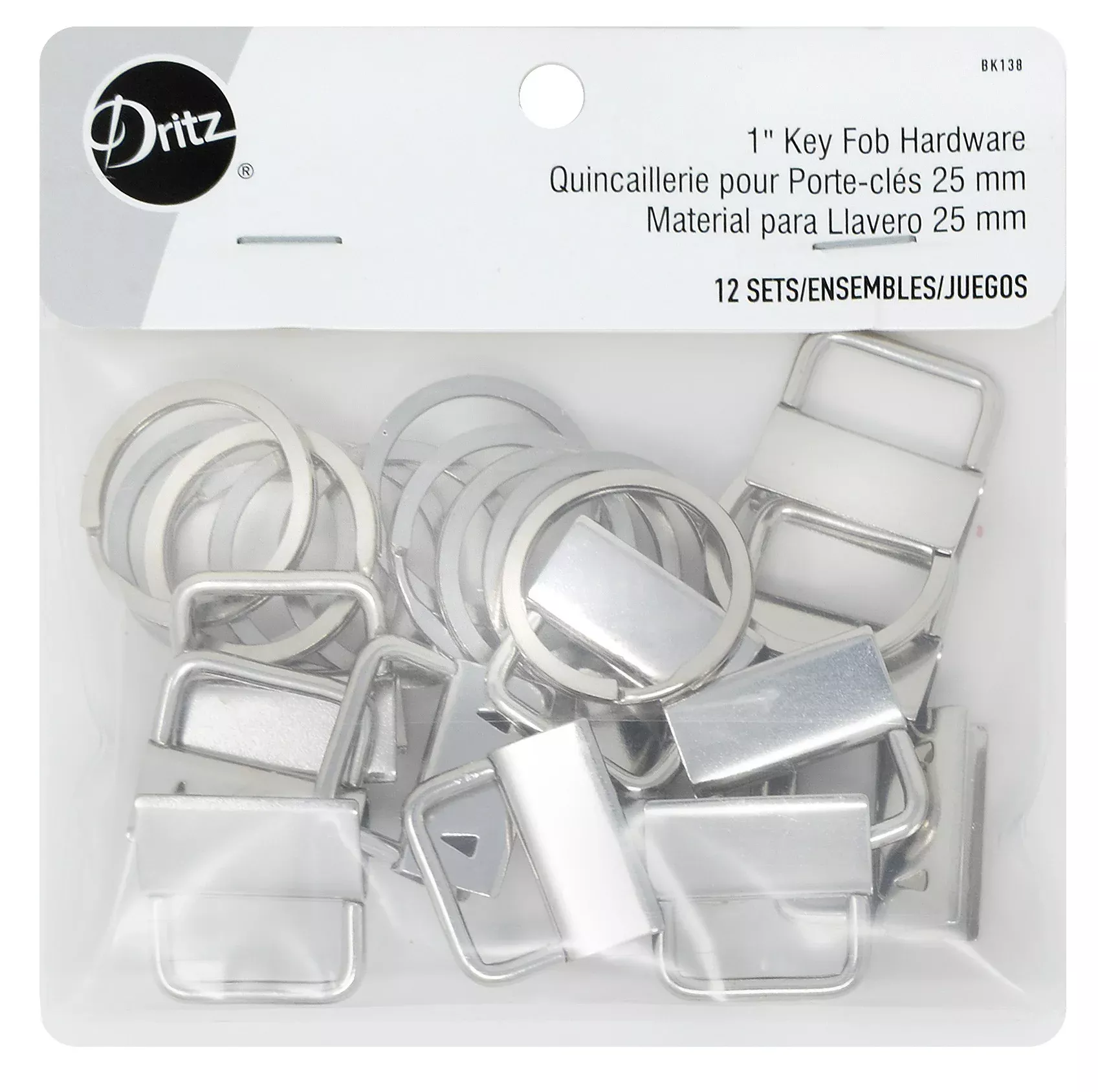 Key Fob Hardware1in Nickel Includes Fob & Ring