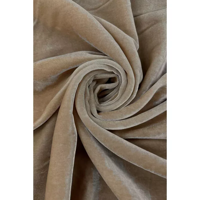 Khaki Silk Rayon Velvet Fabric