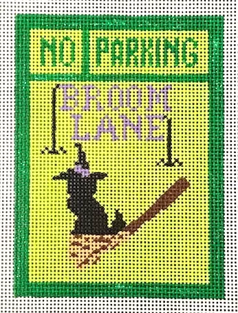 Kimberly Ann Needlepoint – No Parking Witches Brooms