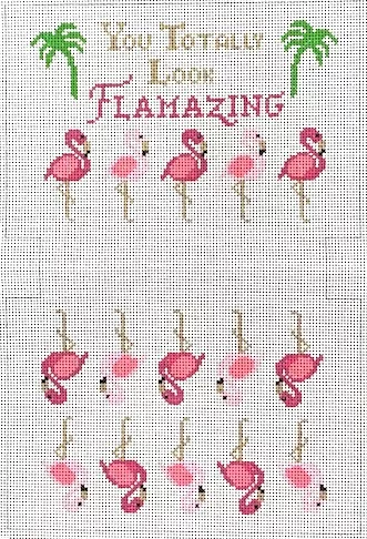 Kimberly Ann Needlepoint – You Look Flamazing Makeup Bag
