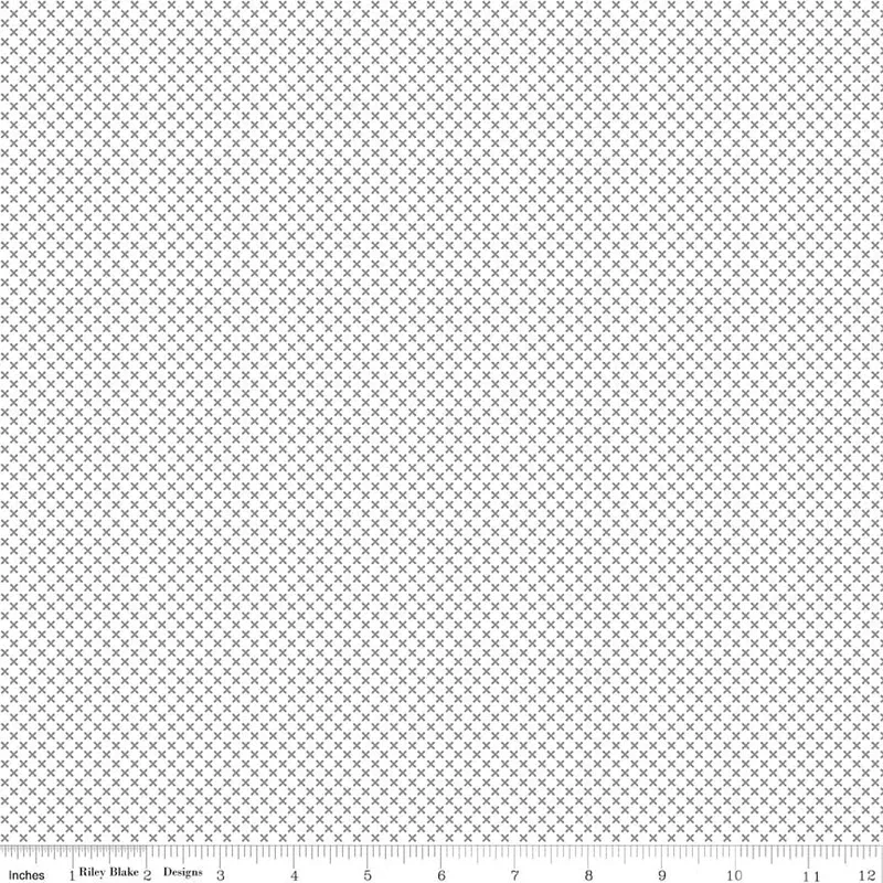 Kisses Gray on White Yardage by Riley Blake Designs