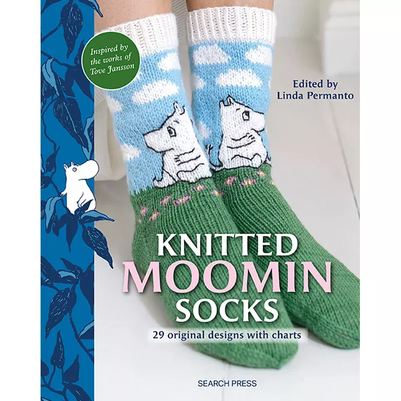 Knitted Moomin socks edited by Linda Permanto